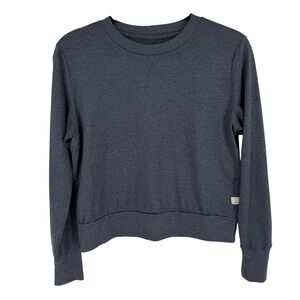 Vuori Daydream Crew Pullover Womens Small Charcoal Grey Heathered Cropped